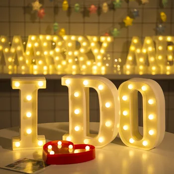 DIY LED Pismo Noč Svetlobe Ustvarjalne 26 angleške Abecede Število Baterije Svetilke Romantično svate, Dekoracijo