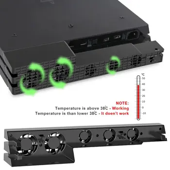 DOBE 2-v-1 Turbo Hladilnik&Zvezdišče USB Combo Kit Za PS4 Pro Senzor termostata Hladilni Ventilator In Adapter za Polnilnik Krmilnik.