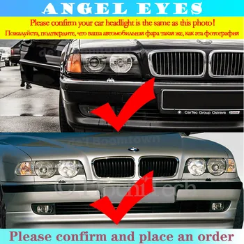 DTM Slog Beli Kristalni LED angel eyes halo obroči Za BMW 7 Series E38 740i 740iL 750i 750iL 730d 740d 728i 1995~2001