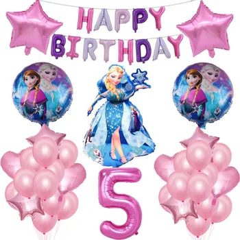 Elsa Disney Zamrznjene Princesa Balone Helija, 32inch Število Baby Tuš Dekle Hoil Globos Rojstni Okraski Otroci Igrače