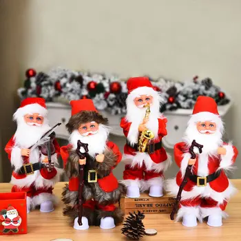 Glasbeni Santa Električni Claus Božič Figur Božični Okraski, Premično Lutka Božič Stranka Počitnice Stranka Dobave xx83