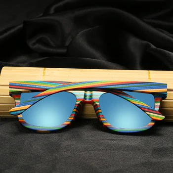 GM Polarizirana Barve Lesenih sončna Očala Moških Bambusa sončna Očala Ženske blagovne Znamke Oblikovalec Original Lesa Očala Oculos de sol masculino