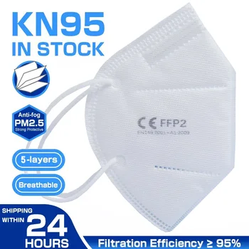 Hitra Dostava KN95 Ponovno uporabiti Masko s filtrom 5-Plast Respirator FFP2 Usta Maske, zaščitne maske za virus usta kape