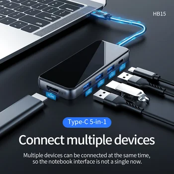 HOCO USB C HUB Tip C za Multi USB 3.0 HUB Adapter USB Razdelilnik za MacBook Pro iMacPC 3 Dock priključek RJ45 Splitter Vrata Tip C HUB