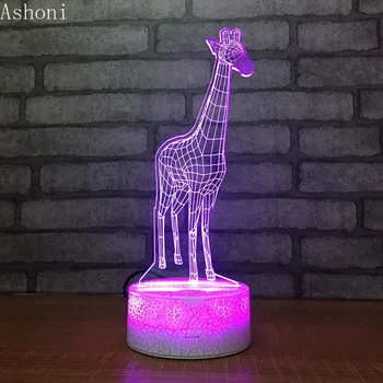 Jelena Oblike 3D namizne Svetilke Božično Darilo Akril LED Nočna Lučka na Dotik 7 Barva spreminja Desk Stranka Dekorativne Luči