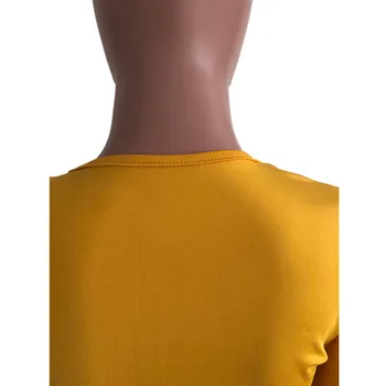 Jeseni Ruffle Dolg Rokav 2 Kos Obleke za Ženske Seksi Barva Čipke-up V-neck Top z Talna Dolžina Hlač Plus Velikost Set