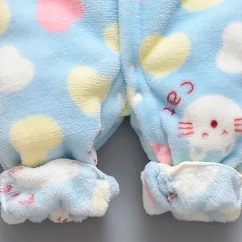 Jesenski in Zimski Newborn Baby Fantje Dekleta z dolgimi rokavi, Oblačila za Malčke Risanka Toplo Runo Romper Jumpsuit Roupa bebê Mehko Pižami