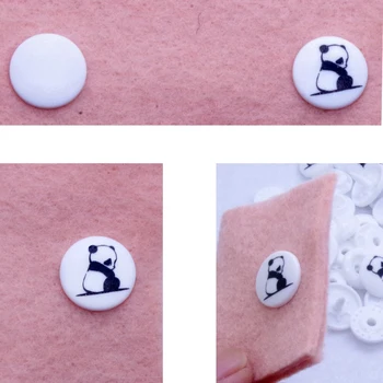 KAM Panda Mat bela več vile pin Krog Krog Živali Pripni Gumb 12 mm 20 T5 Plastično Zapiralo, ki ga gumbi baby plenic krpo