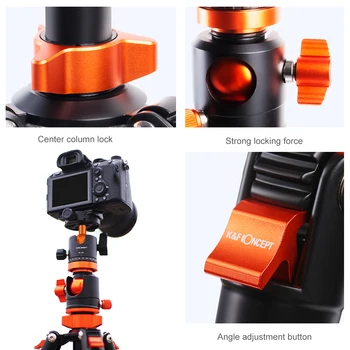 K&F Koncept TM2515T1 Strokovno 60 palčni digitalni Fotoaparat Nastavek za Aluminijasti Stativi Prenosni Monopod s 360 Stopnja Žogo Glavo Q
