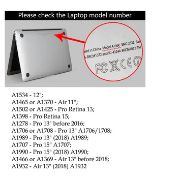 Laptop Primeru za Macbook Air Pro Retina 11 12 13 15 16 Marmorja Jasno Kritje za Mac book 13-palčni A1466 A1932 A2159 A2141 2018 2019