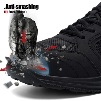 LARNMERM varovalni Čevlji Delovni Čevlji Jekla Toe Vode-dokazilo Lahki Dihanje Anti-razbija Non-slip Gradnje čevlji