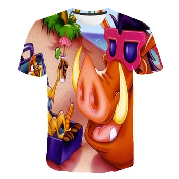 Lev King3D Tiskanje T shirt Tiskanje Risanka Otroci, Oblačila, Nove do leta 2020 Poletje Moda Otrok, Dekle, Kratek Rokav majice Za Fantje