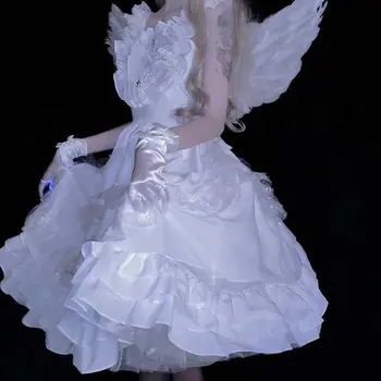 Lolita Obleko Sladko Srčkan Japonski Zvezde in prah lolita pravljice črni in beli barvi jsk brez rokavov Kawaii obleka Princess Letnik