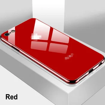Luksuzni Kaljeno Steklo Ohišje Za iPhone 7 6s 11 Pro Max X XR XS 8 Plus Xs Max Plating Ogledalo Sijajni Coque Zadnji Pokrovček