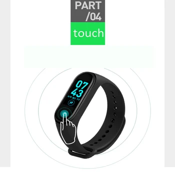 M4 Pametna Zapestnica Fitnes Tracker Sport Watch Band 4 Srčni utrip, Krvni Tlak Monitor Zdravje Manšeta Za XiaoMi IOS Telefon