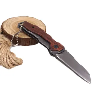 Majhen Žep Folding Nož Taktično Prostem Nož za Kampiranje 5CR13 Rezilo Leseni Ročaj Preživetje Noži Večnamensko EOS Ročno Orodje