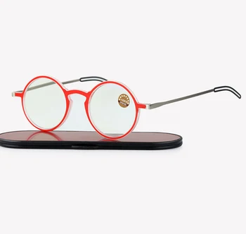 Manhattan obravnavi očala + Milano anodiziranega aluminija, magnetni primeru | Krogu črni okvirji Presbyopia Bralec Daljnovidnost Očala