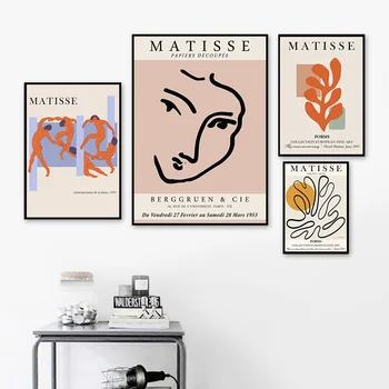 Matisse Dekle Linije Povzetek Tropskih Rastlin Wall Art Platno Slikarstvo Nordijska Plakatov In Fotografij Stenske Slike Za Dnevno Sobo