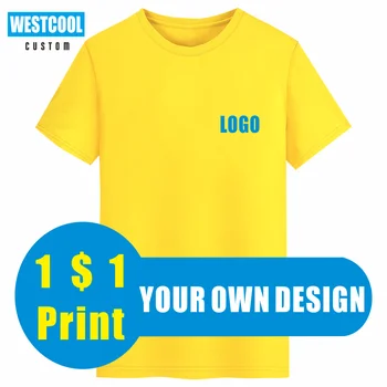Meri T-Shirt Logotip Krog Vratu Vezenje na Majice Osebnih Design Sliko Casual Moški Vrhovi Poletje WESTCOOL