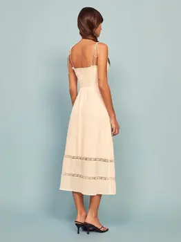 Moda poletje belo obleko poševnica vratu brez rokavov oblog elegantna črna midi plaža obleko ženske femme vestidos dropshipping