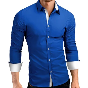 Modni Moški Luksuzni Long Sleeve Majica Priložnostne Slim Fit Elegantno Bluzo Majice, Vrhovi SER88