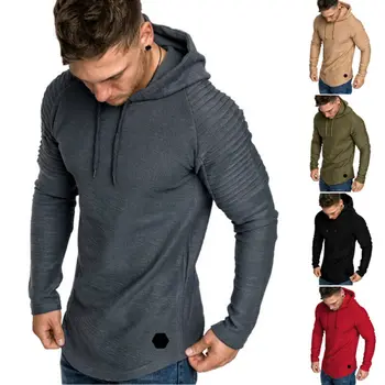 Moški Jesenski Skupno Hoodies Majica 2019 Nova Moda za Moške Slim Fit Hoodie Dolg Rokav Mišice Priložnostne Vrhovi, ki so Hoody Znoj majica