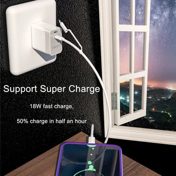 NAISU 3 v 1 PD Polnilec Za Huawei Super Charge USB Tip-C 18W Hitro Polnjenje Za Iphone Telefon Xiaomi Pribor Polje 2021
