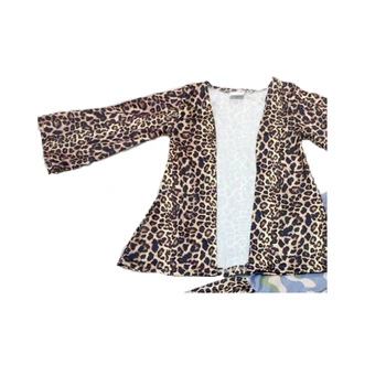 Najnovejše slog za dekle 2 kosa obleko dekle z dolgimi rokavi leopard Jopico in Prikrivanje bell hlače