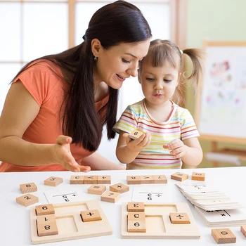 Nove Lesene Izobraževalne Število Matematični Izračun Igre, Igrače, Lesene Število Matematični Izračun Odbor Montessori Puzzle Otroci Izobraževalne Igrače