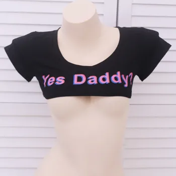 Novo leto 2020 ženske seks pasu, Da Očka Črko T-shirt kratek telovnik Seksi spodnje perilo, Da Očka gay fetiš Luštna punca Plaži telovnik vroče