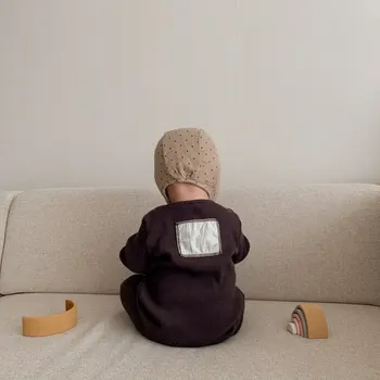 Novorojenčka Unisex Oblačila Otroška Noša Baby Dekle Belušno Jumpsuit Za Malčke Otroci Fantje Nazaj Obliž Igralne Obleke Srčkan Onesie Oblačila