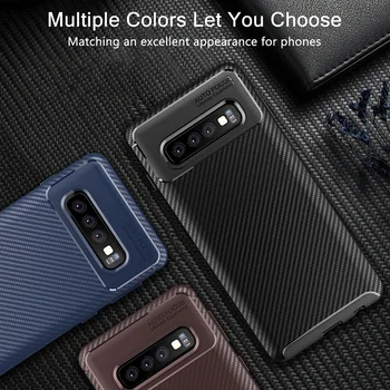Ohišje Za Samsung Galaxy S10 5G Telefon Primeru S10E Luksuzni Ogljikovih Fimber Odbijača Mehko Ohišje Za Samsung S10E S10 Plus S9 Kritje Funda