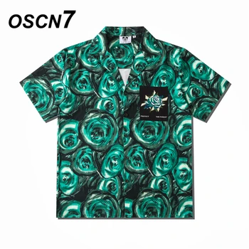 OSCN7 Priložnostne Ulica Tiskano Majico s Kratkimi rokavi Moški 2020 Havajih Plaži Oversize Ženske Modni Harujuku Srajce za Moške CSV01