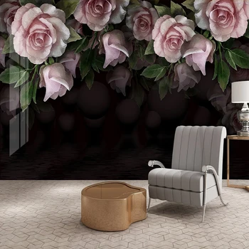 Po meri 3D Fotografije za Ozadje Stenske Freske Romantično Moda Peony Rose Cvet Zidana Sodoben Življenjski Prostor Kavč Dekoracijo Stensko Slikarstvo
