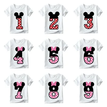 Poletje Fantje, Dekleta Obleke Stranka Obletnico Digitalni Vzorec Natisnjene Majice Malčke Baby T-Shirt Kratek Rokav Bombaž Otroci Vrhovi