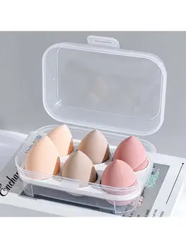 Pregledna 6 Omrežij Potovanja Lepoto V Prahu Puff Škatla Za Shranjevanje Ličila Jajce Sušenje Primeru