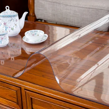 PVC namizni Prt pregledna Tabela mat Nepremočljiva Oilproof Kuhinjo in Jedilno mizo Postavite Mat svate Deco 1,0 mm debel