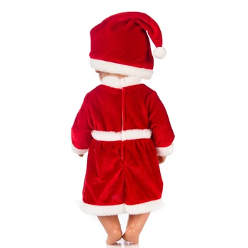 Rdeča Božič obleko Lutka Obleko, Rojenega Otroka Fit 17 palčni 43 cm Lutka Pribor Za Otroka Festiival Darilo