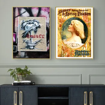 Retro Plakat, Slogan Oljna Slika, Ki Visi Slika, Poster, Platno, Tisk Slikarstvo Wall Art Dnevna Soba Dekoracijo Doma