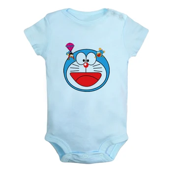 Risanka Doraemon Nobita Nobi Risanke Mačka Design Newborn Baby Fantje, Dekleta Obleke Jumpsuit Tiskanje Dojenčka Obleka, Obleke