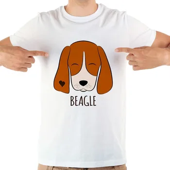 Risanka joga beagle pes smešno majica s kratkimi rokavi moški 2018 poletje nova bela priložnostne kratek rokav men kul tshirt
