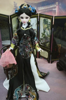 Ročno Tradicionalno Kitajsko Obleko Qipao Vestido Obleko Za Punčke Obleko Cheongsam Qing Design Kostum Lutke Z Obleko