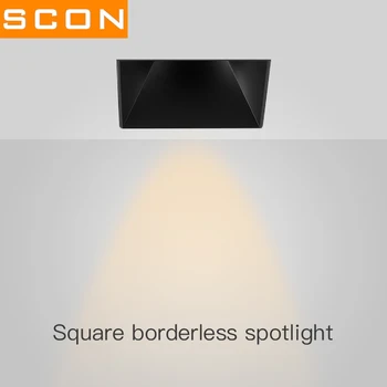SCON LED 7W/12W Vgrajena Stropna Pozornosti COB Kvadratnih brez okvirjev Hotel anti-glare steno pranje lučka ro s koncesijo Ra93 4000k naravne svetlobe