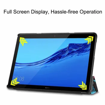 Slim Hard Case Za Huawei MediaPad T5 10 AGS2-W09 AGS2-L09 AGS2-L03/W19 10.1'Cover Funda Tablet PU Usnje Stojalo Kože Lupini +pen