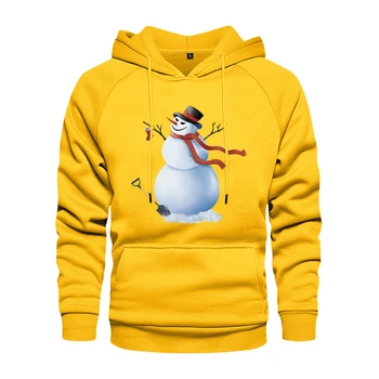 Snežak Tiskanja Hoodies Moških 2020 Jesensko Zimski Flis Sweatshirts Modi Mens Hoodies Toplo Počitnice Puloverji Nove Priložnostne Trenirko