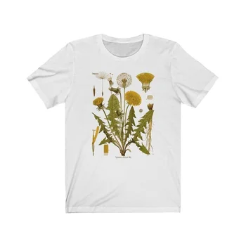Sunfiz HJN Regrat Letnik Botanični Tshirt, Pohodništvo TShirt, Botanični Print Majica, Regrat, Majica, Letnik Tee