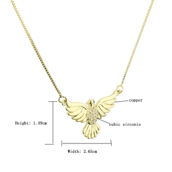 SUNSLL Novo zlato, baker bela kubičnih cirkon ogrlica ptica obliko obesek za ženske / childen srčkan moda nakit ogrlica darila