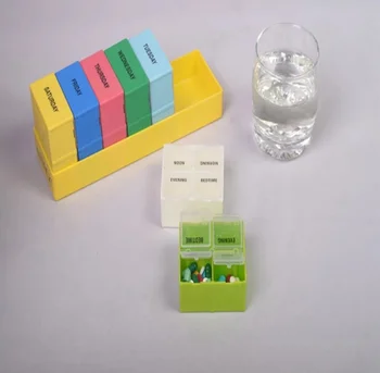 Tabletke Polje Plastična Škatla Tabela Mavrica Pill Box Color Plastična Škatla Za Shranjevanje 28 Škatle En Teden Pill Box Predal Škatla Za Shranjevanje