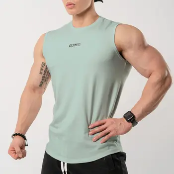 Telovadba Fitnes Vrhovi Tank Moških, Bodybuilding Trening Bombaž Majica Brez Rokavov 2020 Moški Poletje Priložnostne Singletnega Spodnja Šport Oblačila