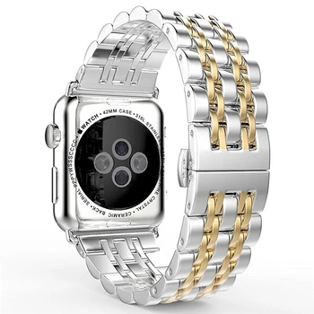 Trak Za Apple Watch band 44 mm 40 mm iwatch razredi 42mm/38 mm, iz Nerjavnega Jekla zapestja watchband za serijo 5 4 3 38/42 mm